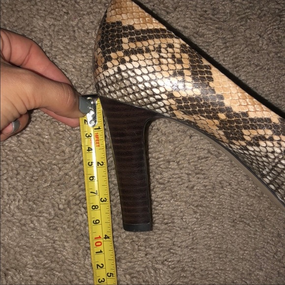 Franco Sarto Snakeskin Boa Open Toe Pump Heels - Picture 7 of 7